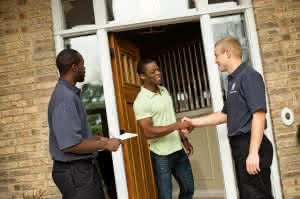 local movers greeting customer